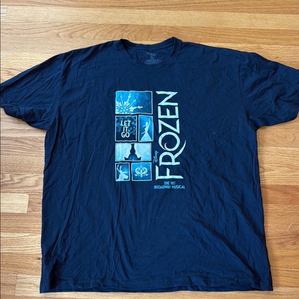 Disney  Frozen The Broadway Musical Navy 100% Cotton Short Sleeve Tee (XXXL)